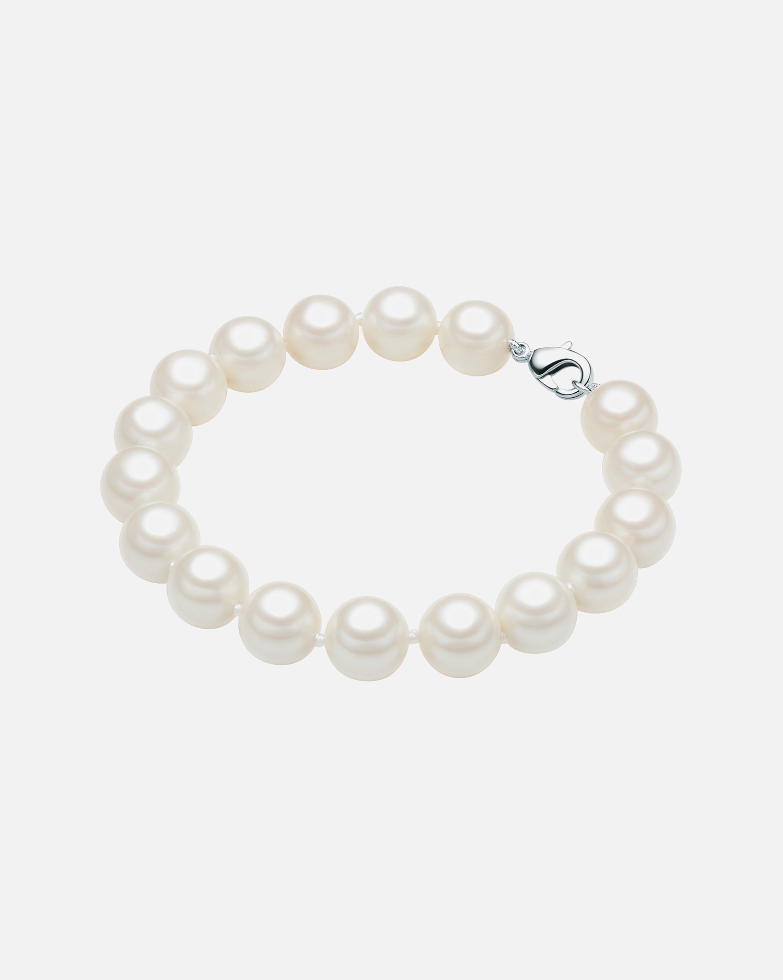 Armband für Weiblich Rafaela Donata Perlen-Armband Sterling Silber Muschelkernperle in Silber 17 cm