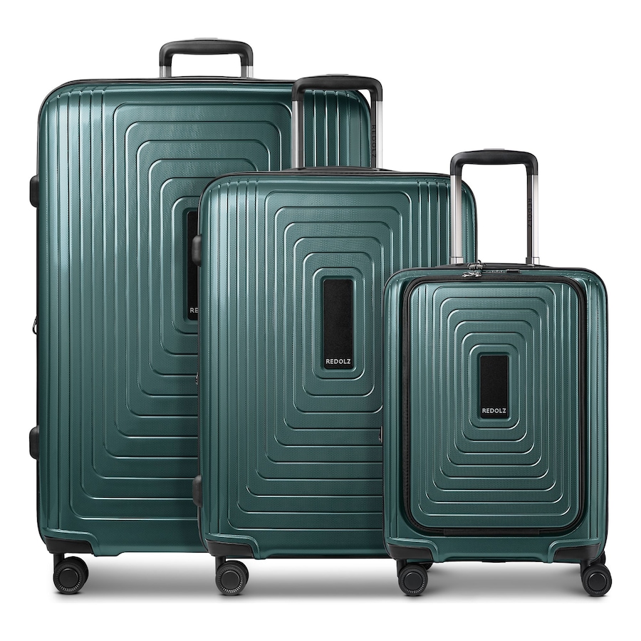 Redolz Essentials 14 4 Rollen Kofferset 3-teilig mit Dehnfalte pearl-green metallic 2 Grün Herren