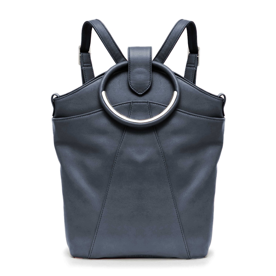 Gretchen Rucksack Maple Metal Backpack aus italienischem Kalbsleder blau