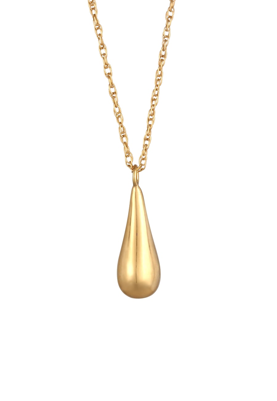 Elli Twisted mit Tropfen Anhänger 925 Silber goldfarben Damen