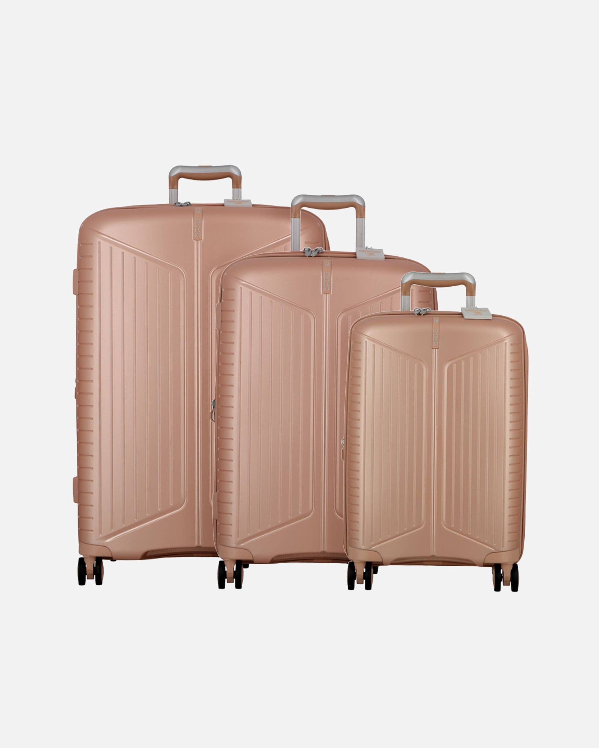Koffer für Männlich Jump Evae 4 Rollen Kofferset 3-teilig mit Dehnfalte pale pink