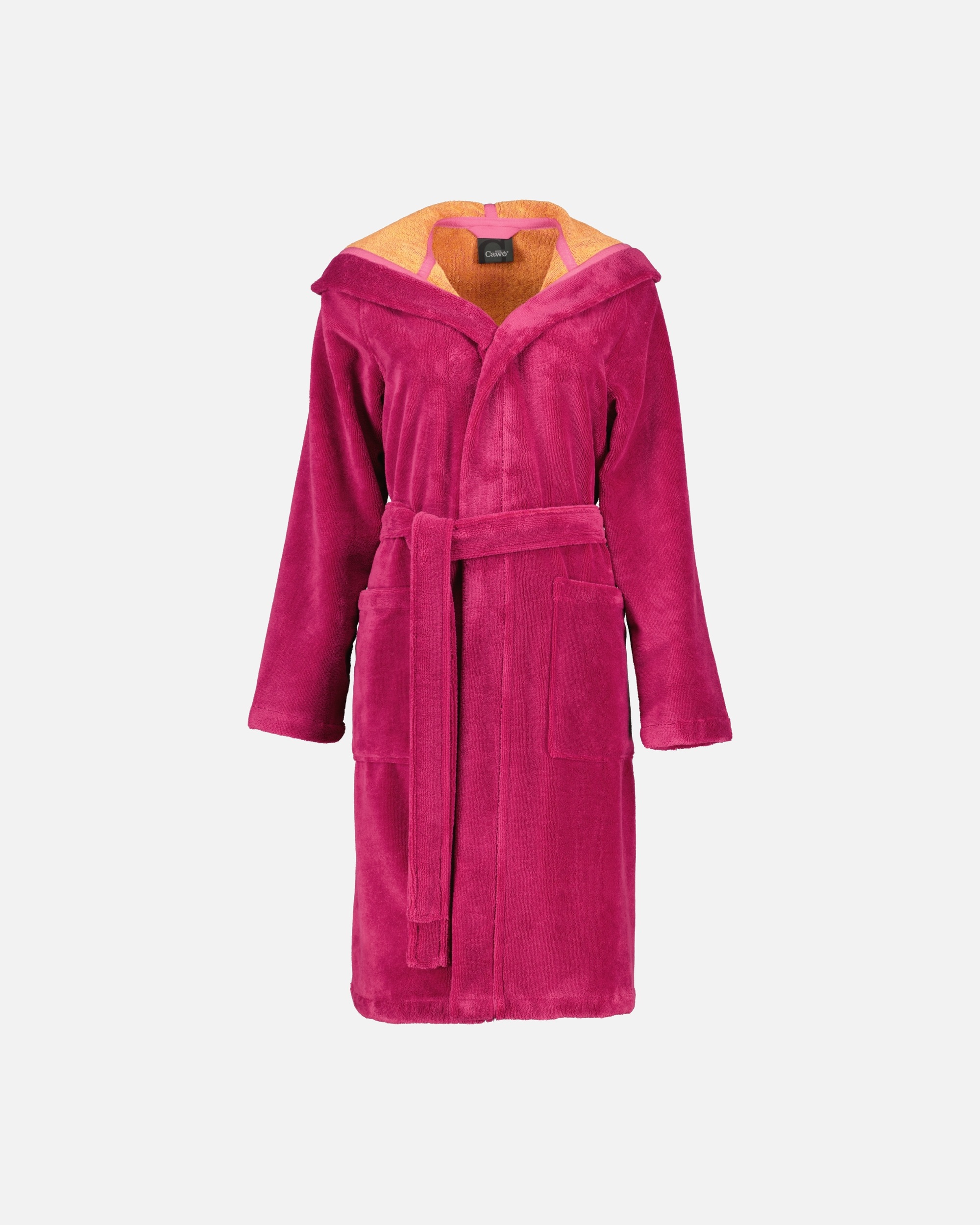 Bademantel für Unisex Cawö Cawö Bademäntel Damen Kapuze Kapuze 845 pink-orange - 23 L