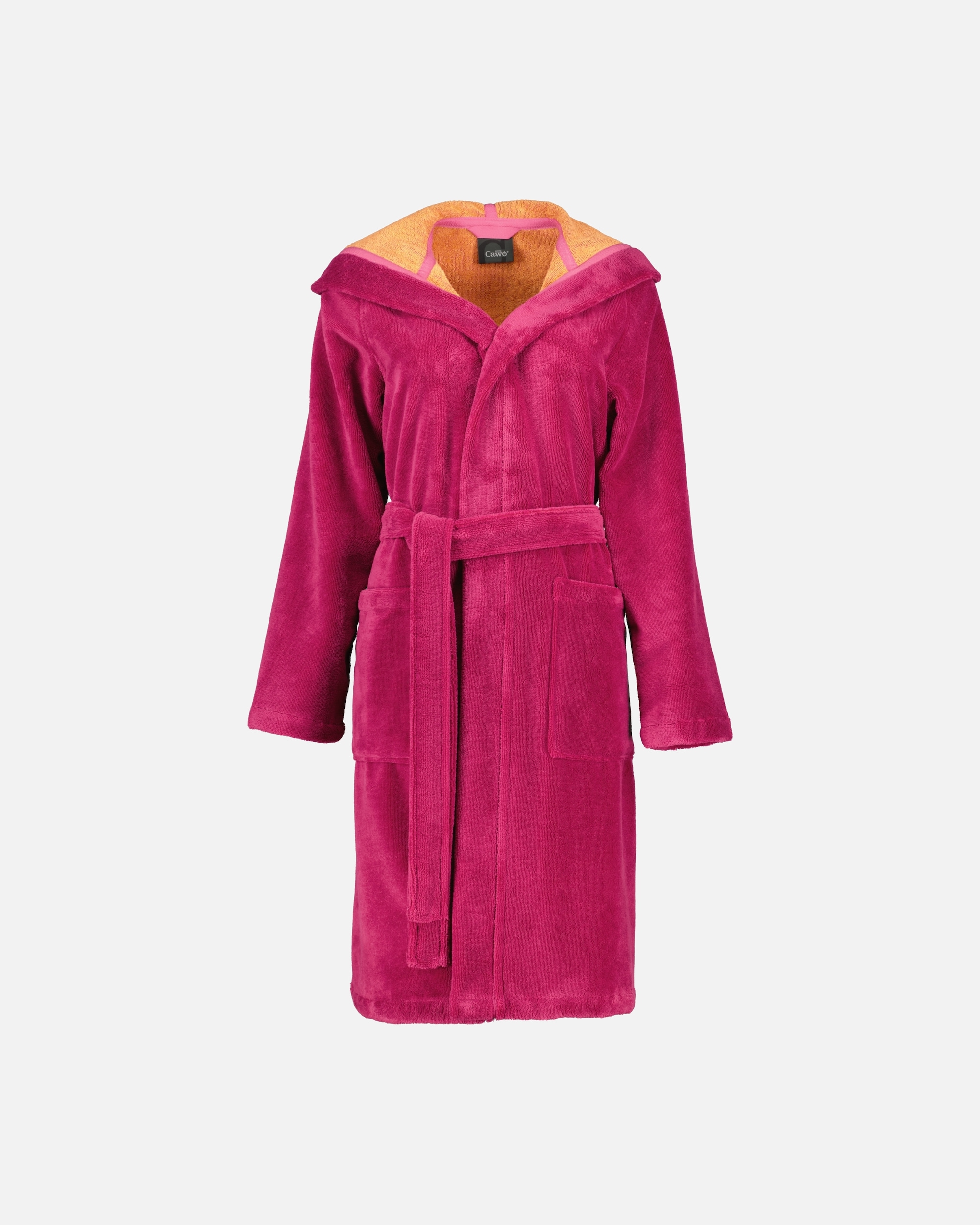 Bademantel für Unisex Cawö Cawö Bademäntel Damen Kapuze Kapuze 845 pink-orange - 23 S