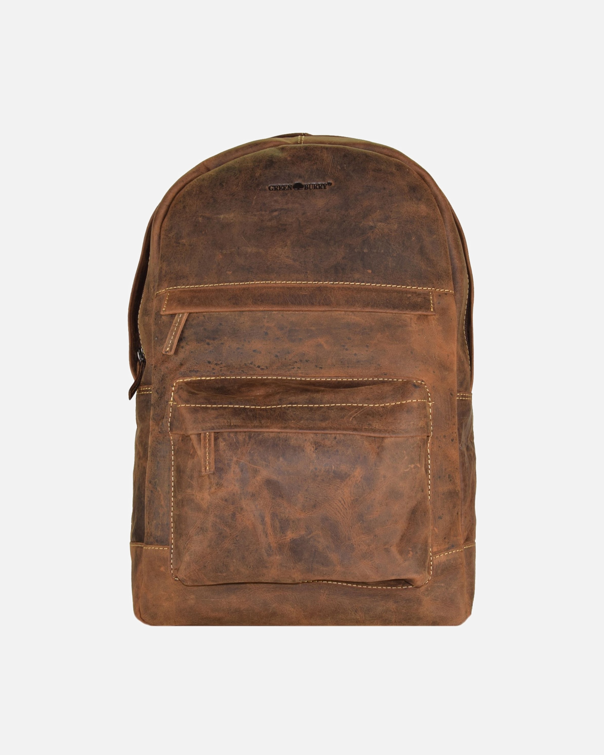 Rucksack für Männlich Greenburry Vintage Retro Rucksack Leder 42 cm Laptopfach braun