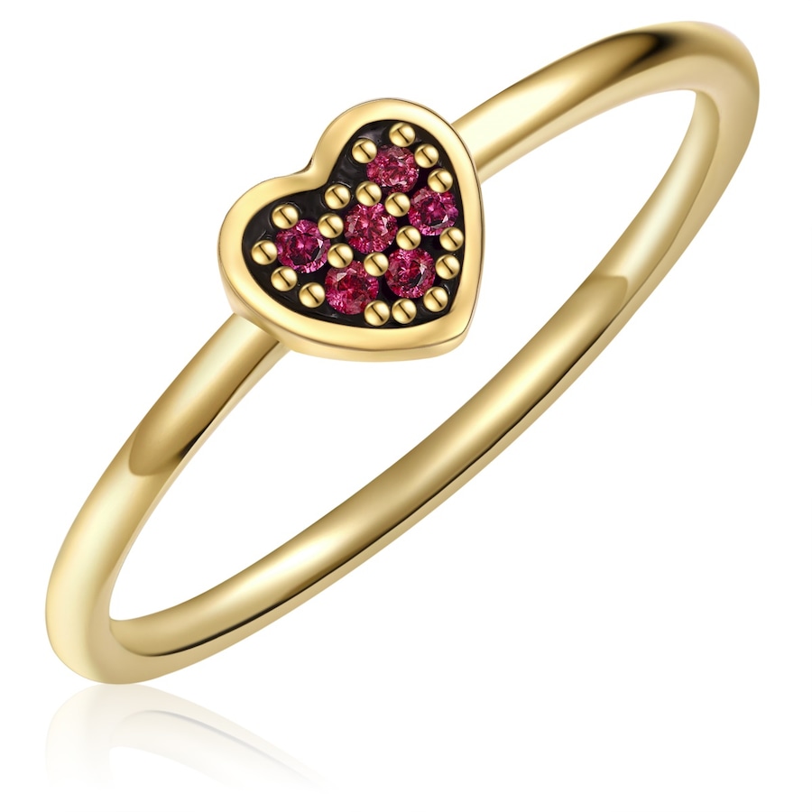 Glanzstücke München Ring Herz aus Sterling Silber in Gelbgold mit Zirkonia 54 Damen