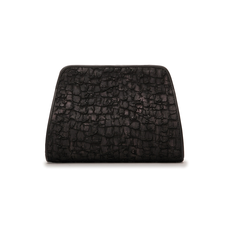 Gretchen Abendtasche Lyra Clutch Two aus italienischem Kalbsleder schwarz/kroko