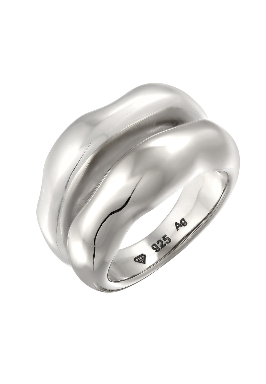 Elli PREMIUM Bandring 925 Sterling Silber vergoldet 52 Damen