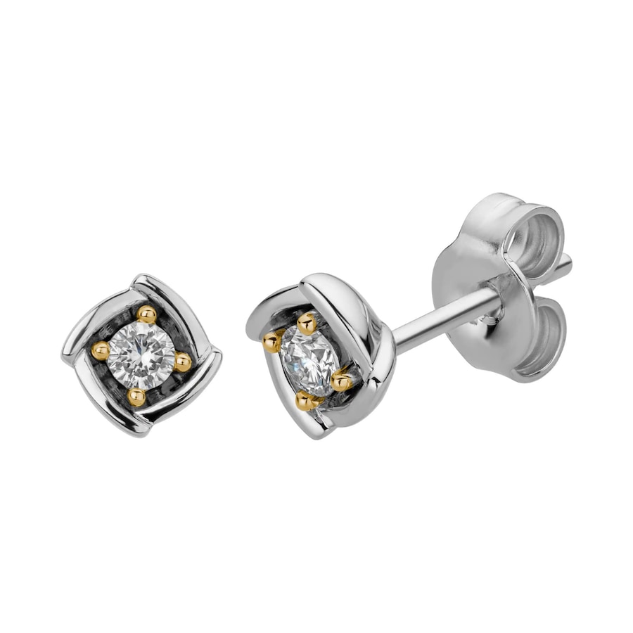Lyomi Ohrstecker 585/- Gold Diamant Lab Grown weiß 0,15ct. mehrfarbig Damen