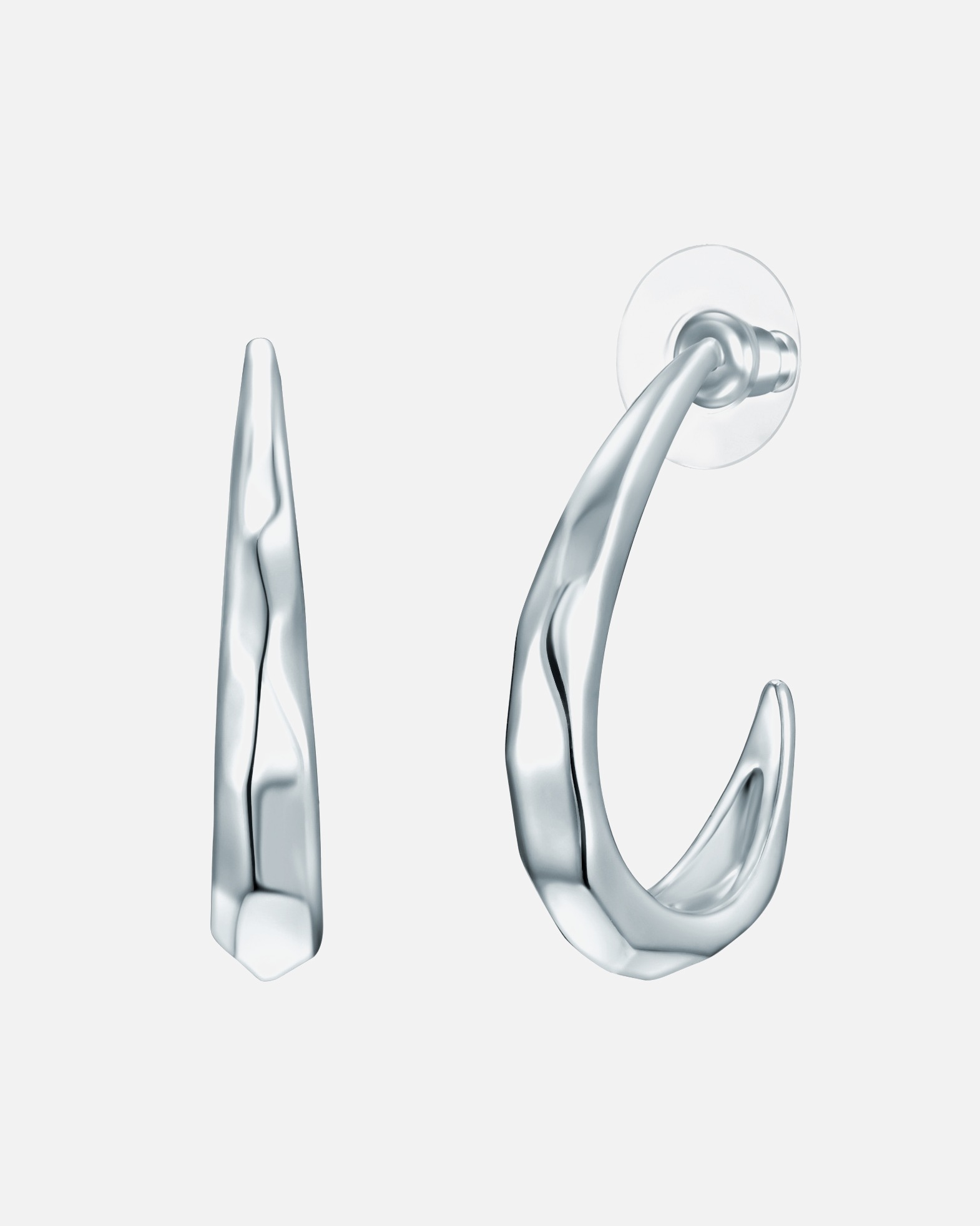 Creolen für Weiblich Lulu & Jane Creolen aus Metall in Silber 26,4 mm