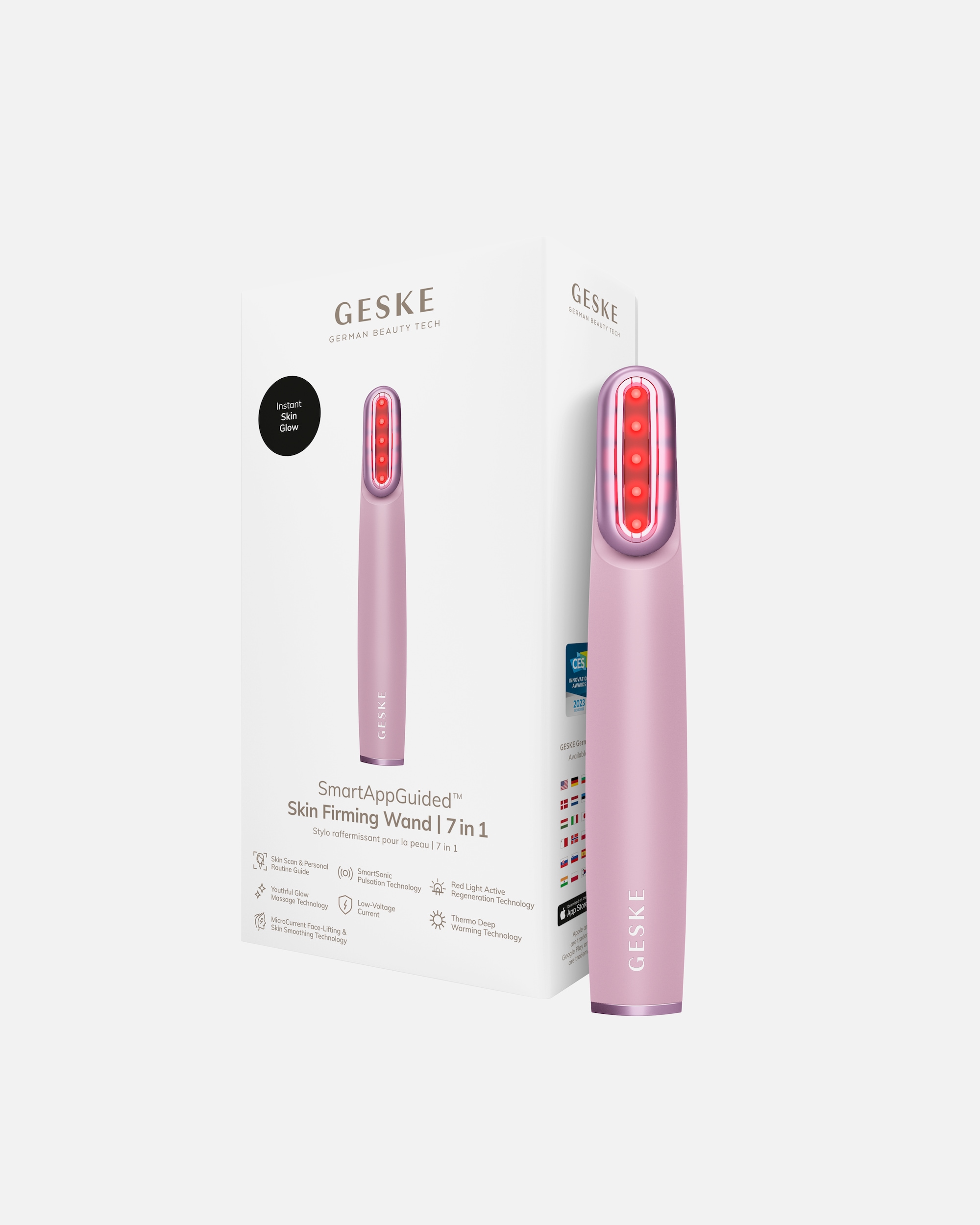 Multifunktionsgerät für Unisex GESKE GESKE Skin Firming Wand | 7 in 1 | Anti-Aging | Mikrostrom Facelift Pink