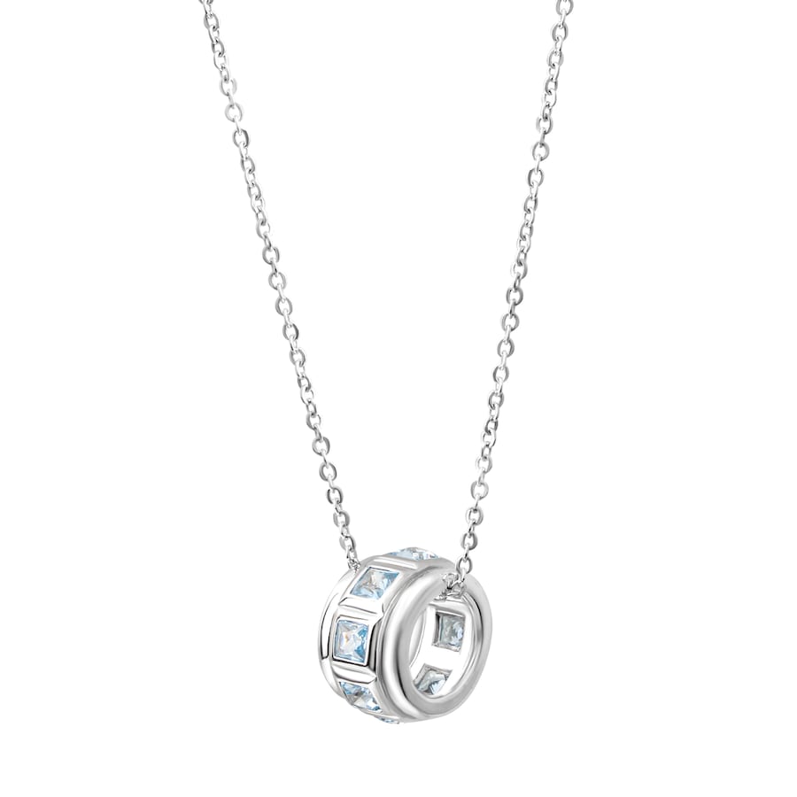 Celesta Halskette Silber Blautopas 925/- Sterling beh. blau 42+3cm Weiss Damen