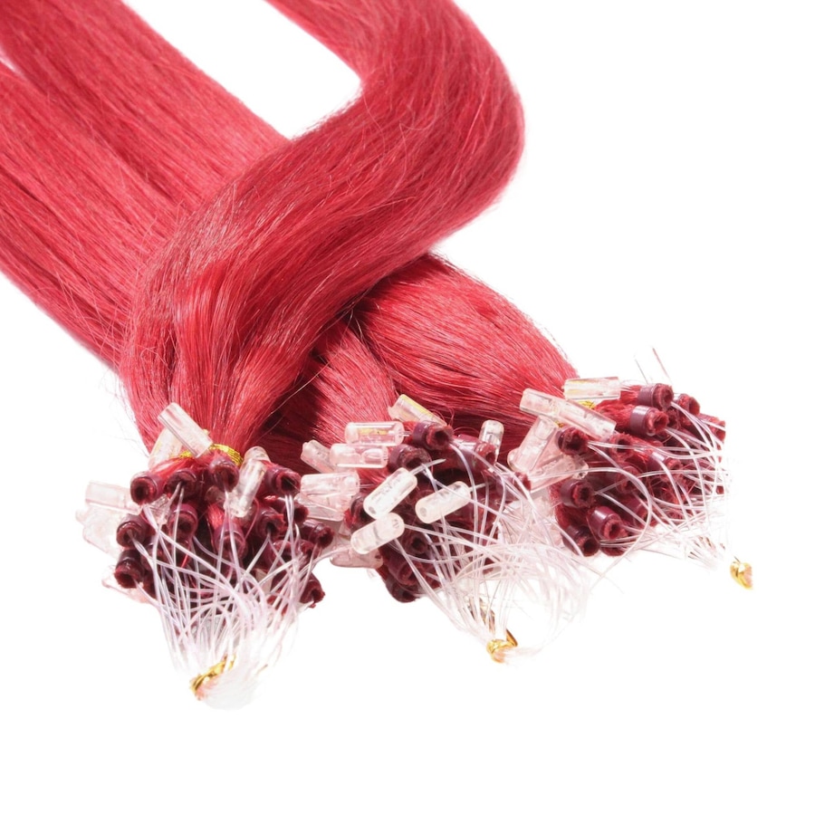 hair2heart Microring Extensions Echthaar #0/44 Rot-Intensiv 1g 50cm Pink Damen