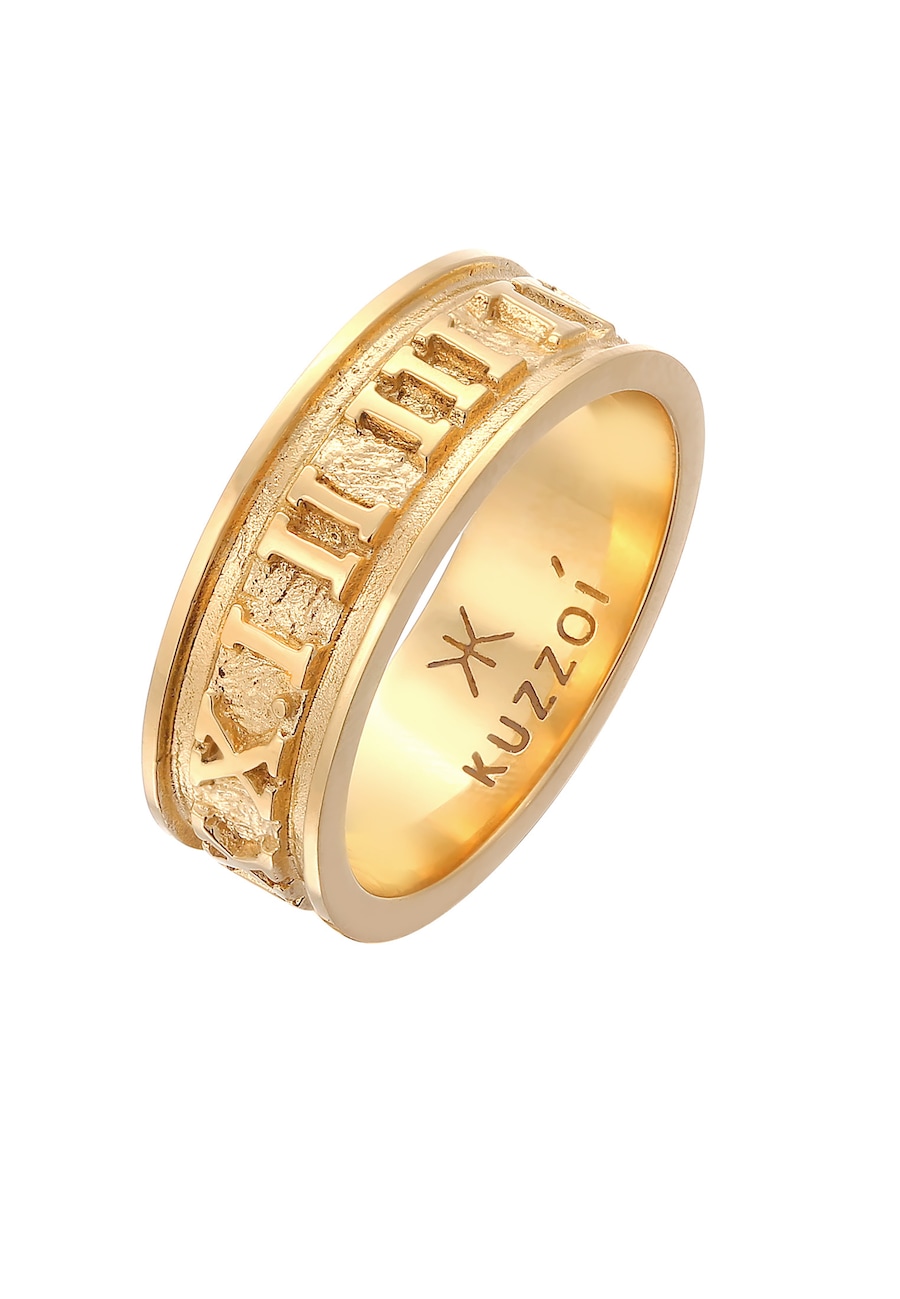 KUZZOI Herren Bandring Römische Zahlen 925 Silber 64