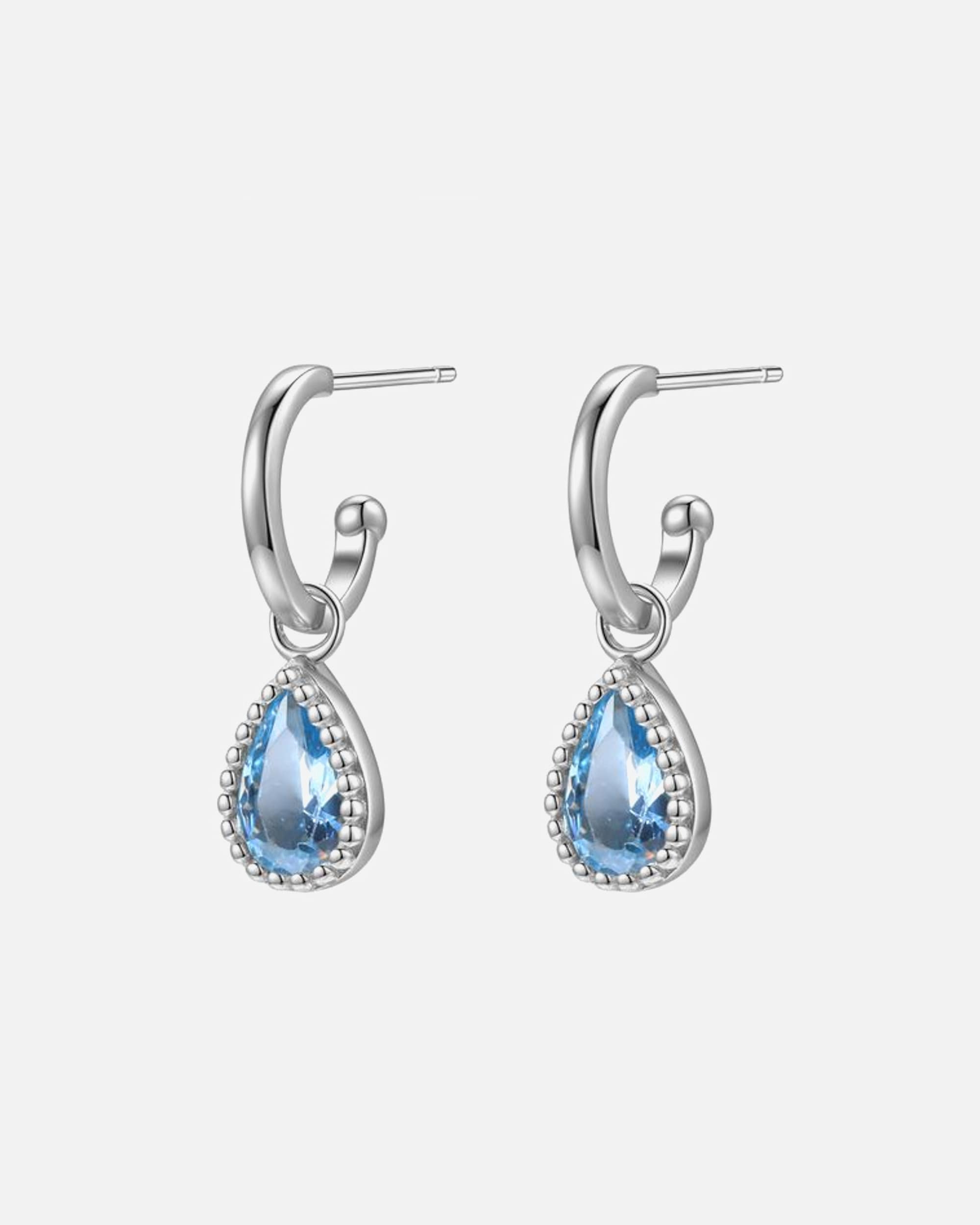 Ohrringe für Weiblich Hey Happiness Default Brand Line Dezember Geburtsstein Creolen aus 925 Sterlingsilber Silber