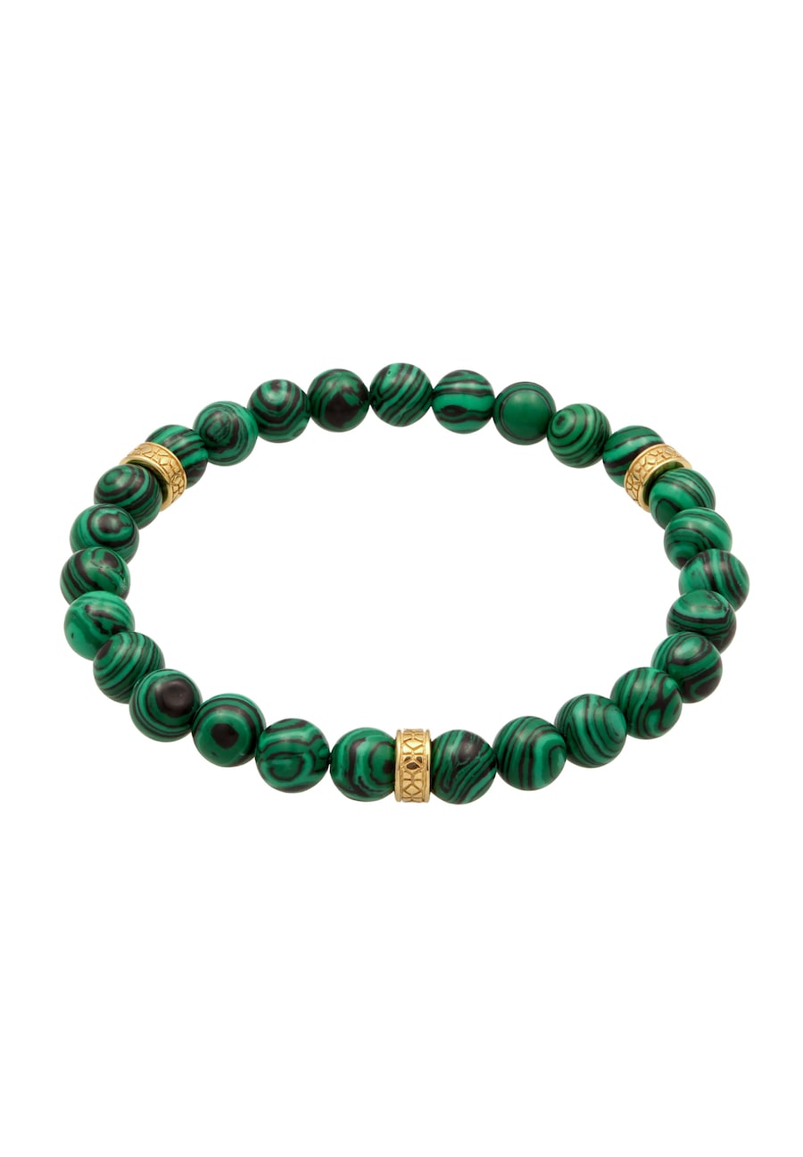 KUZZOI synthetischer Malachit Bead 925er Silber oxidiert 21 Herren