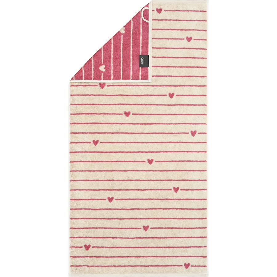 Cawö Handtücher Heart Beats Lines & Hearts 6276 beere - 32 Handtuch 50x100 cm