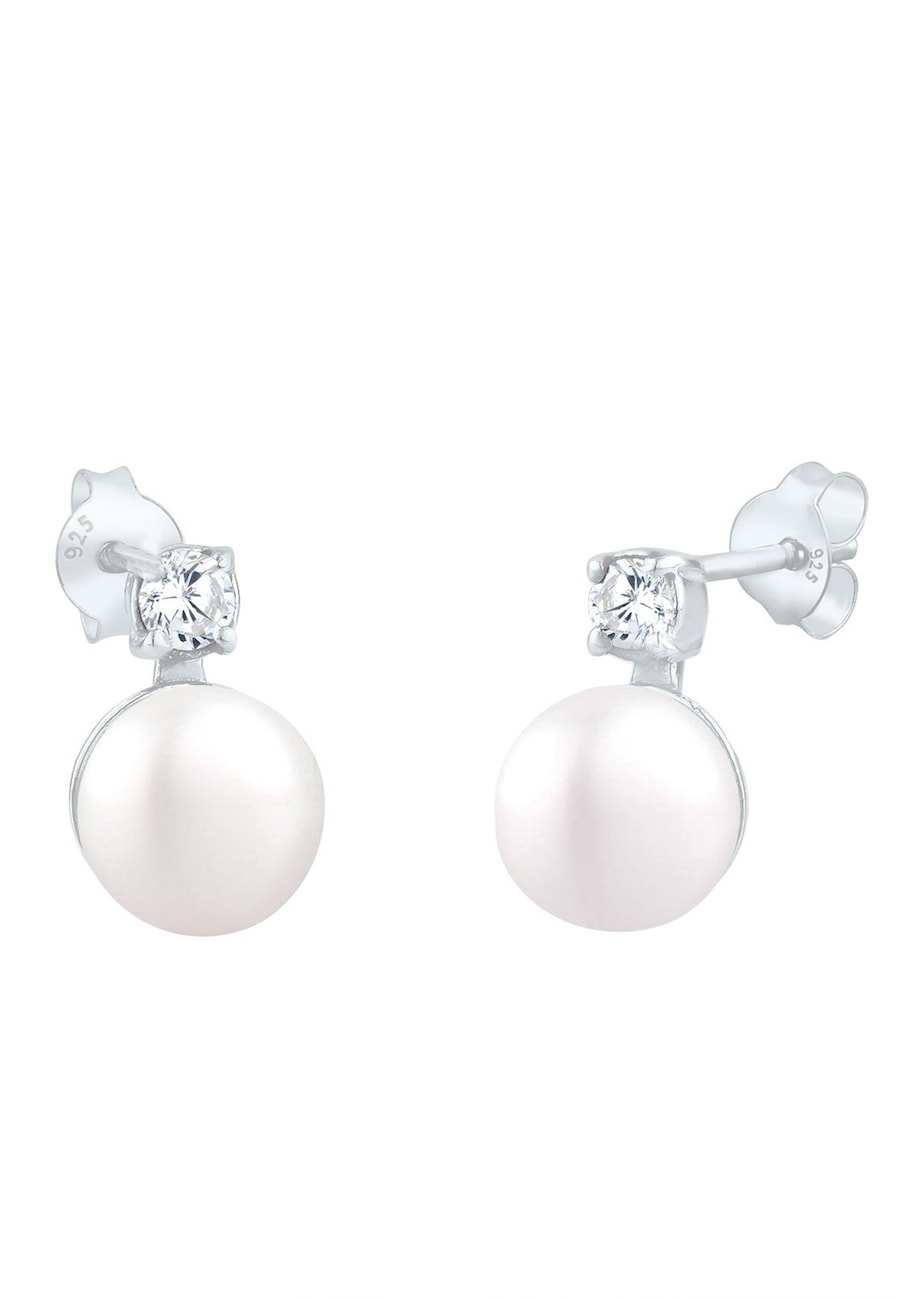 Elli Basic Süßwasserzuchtperle Zirkonia 925 Silber OneSize Damen