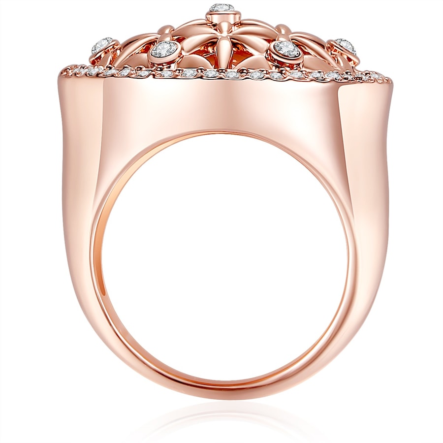 Lulu & Jane Ring aus Metall-Legierung in Roségold mit verziert Kristallen von Swarovski 50 Damen