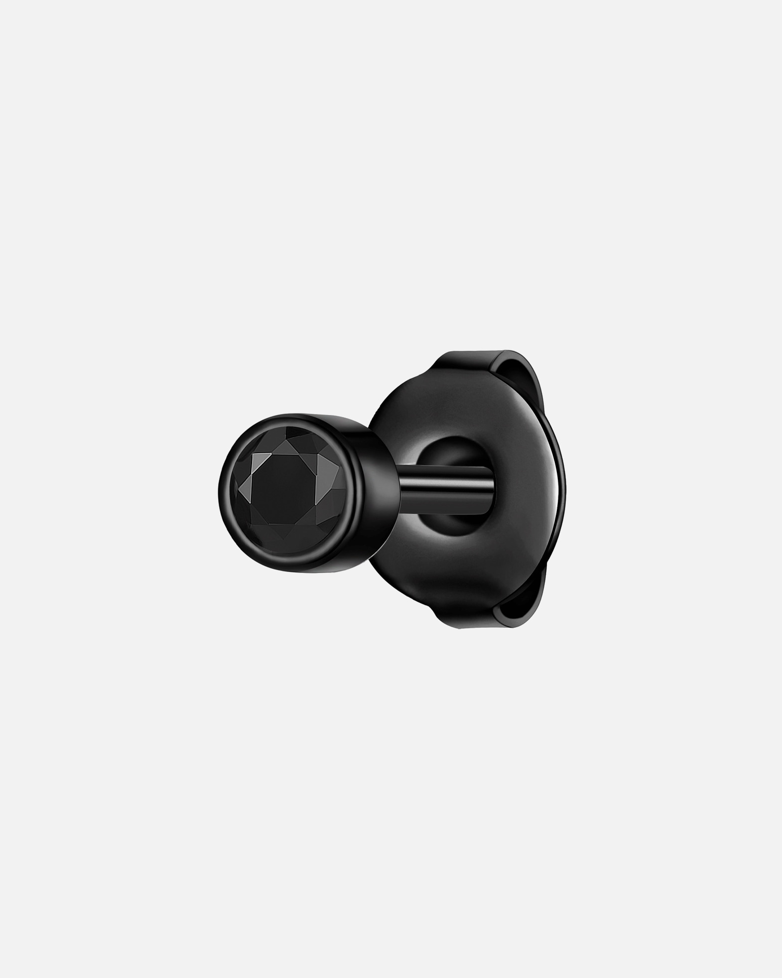 Ohrringe für Männlich True Rebels Ohrstecker aus Edelstahl in Schwarz mit Zirkonia 3,7 mm