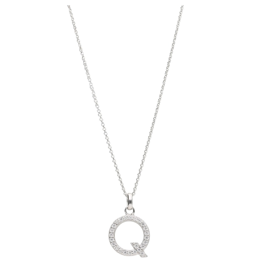 Smart Jewel Kette Buchstabe Q mit Zirkonia Steine, Silber 925 45 cm Damen