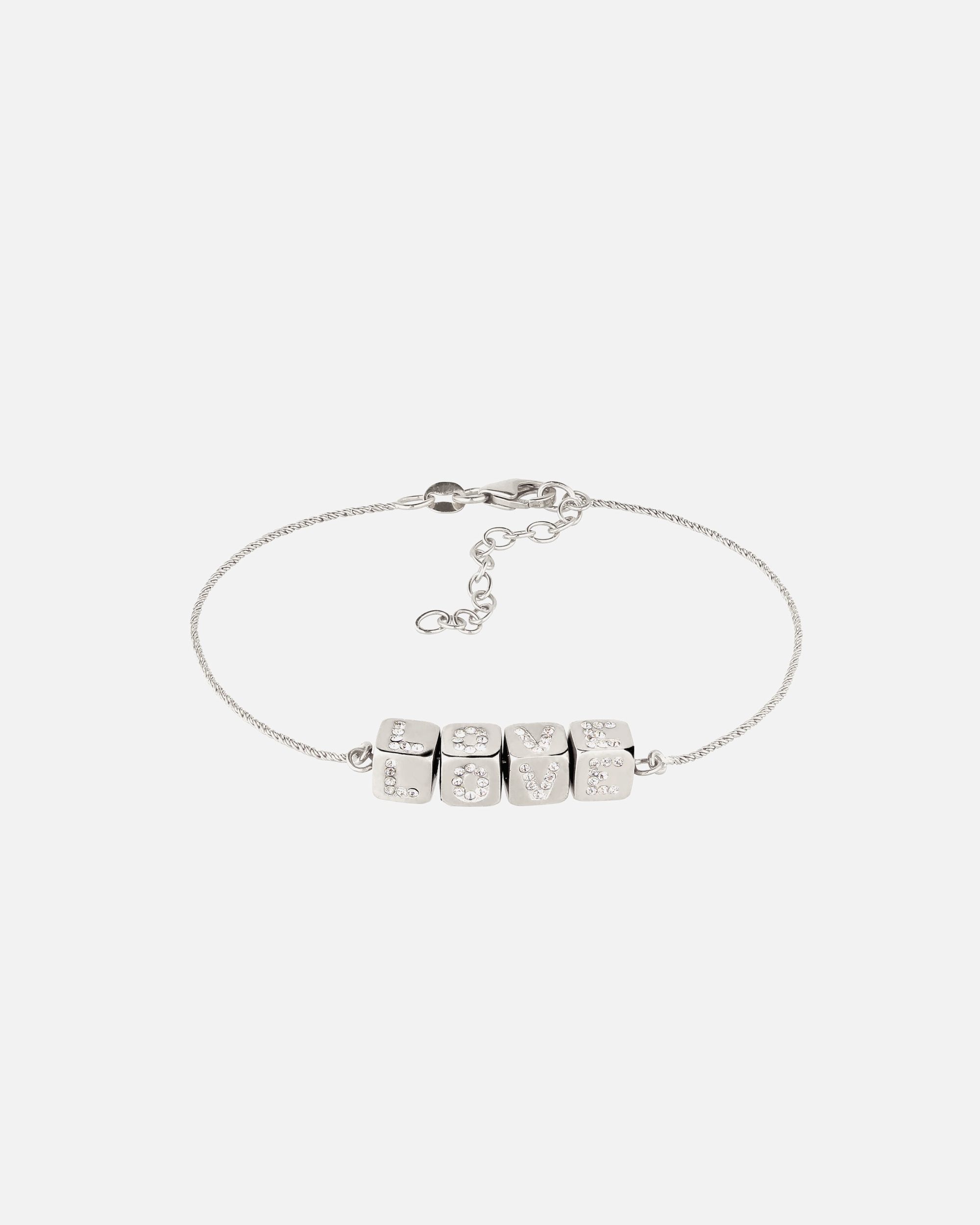 Armband für Weiblich Elli Love Lettering mit Kristallen von Swarovski® 925 Sterling Silber silberfarben