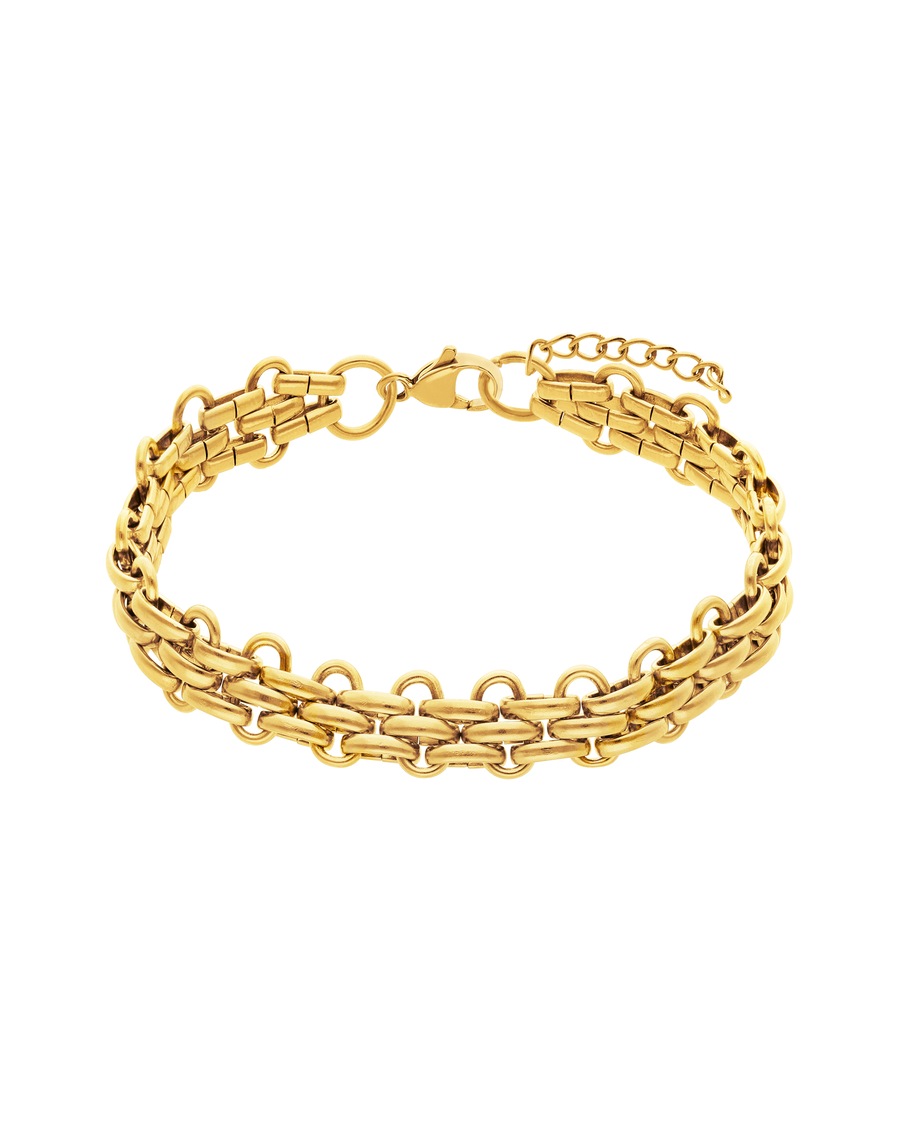 Lucardi Armband Stahl 20 cm Gold Damen