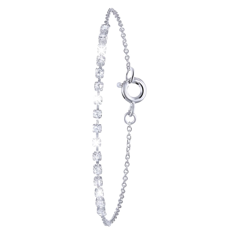 Lucardi Armband 925 Silber - Weiß 21.0mm Damen