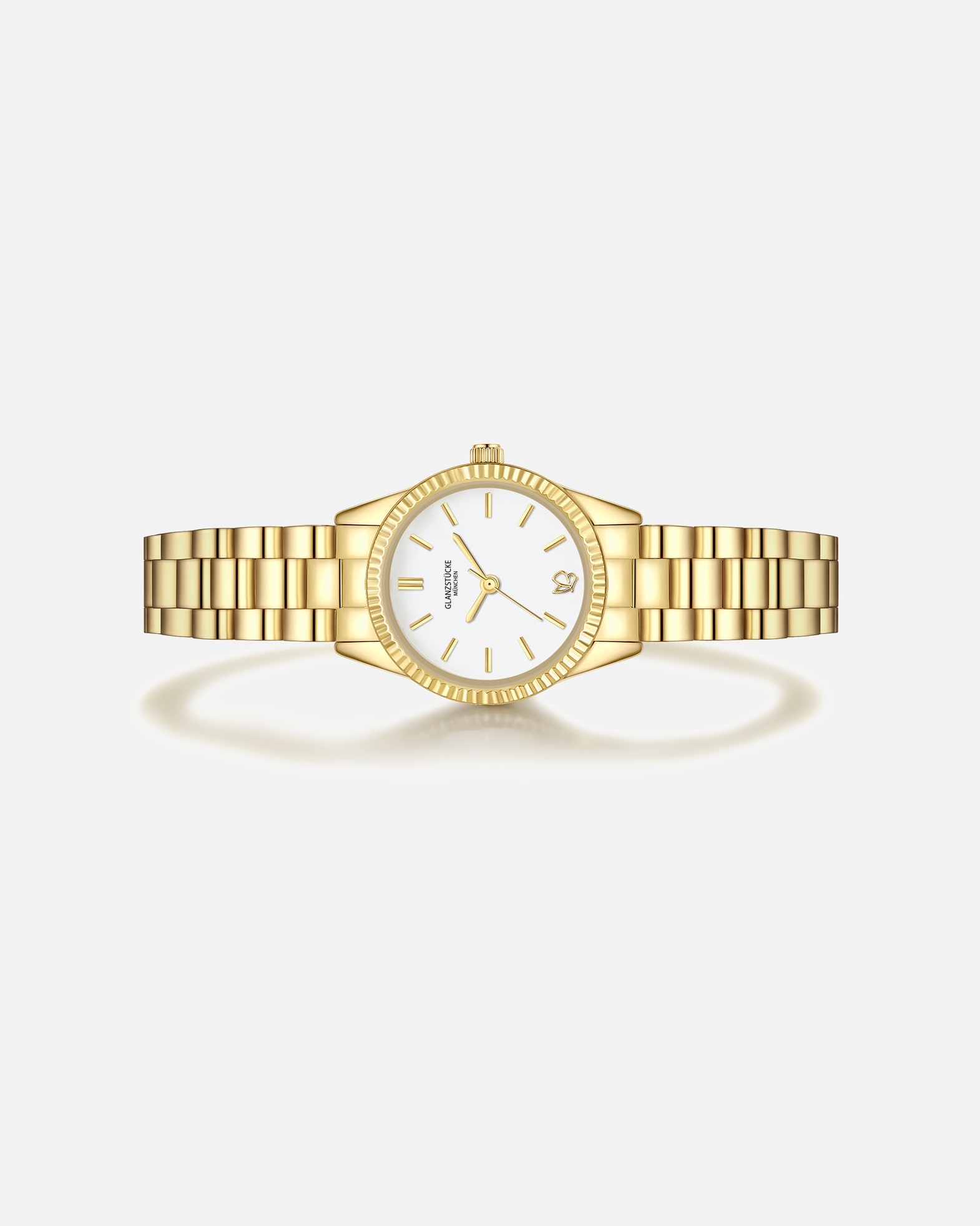 Uhr für Weiblich Glanzstücke München Armband-Uhr aus Edelstahl in gelbgold 25,0 mm