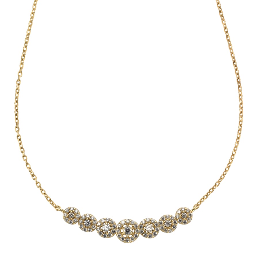 Fascination by Ellen K. Halskette 585/- Gold Zirkonia weiß 42/45cm Damen