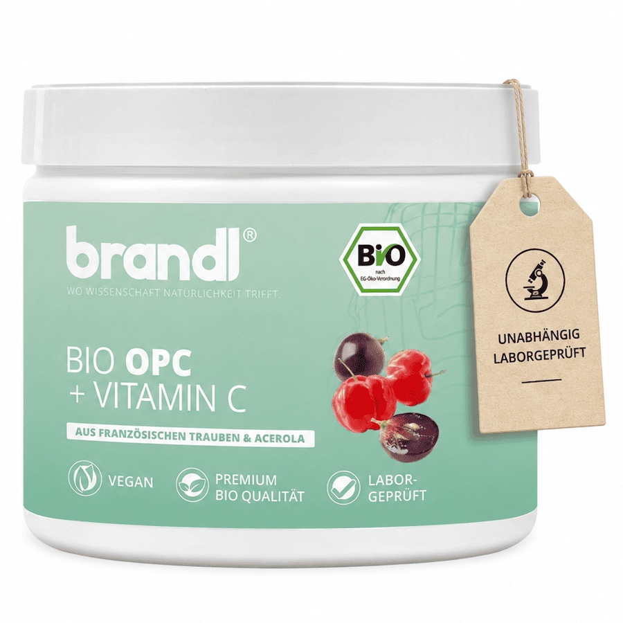 Brandl Nutrition Bio OPC Traubenkernextrakt mit Vitamin C aus Acerola 135 g