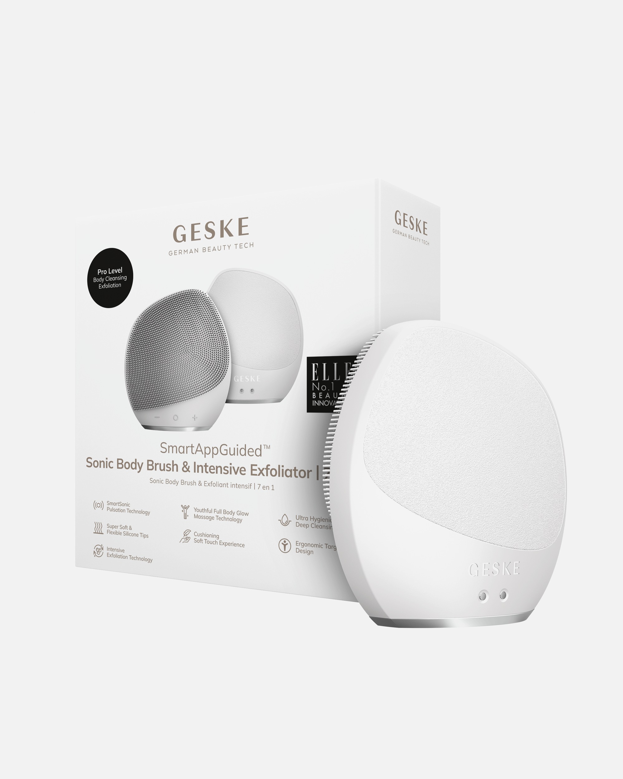 Multifunktionsgerät für Unisex GESKE GESKE Sonic Body Brush & Intensive Exfoliator | 7 in 1 White