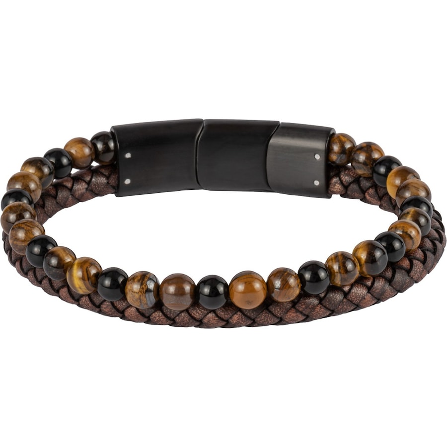 Jacques Lemans Armband Leder, Edelstahl One Size Herren