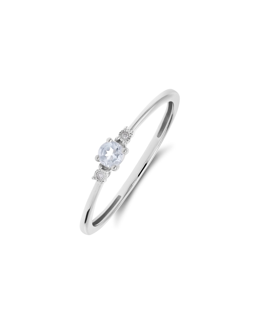 Lucardi Ring 585 Gold - Weißgold 52mm Damen