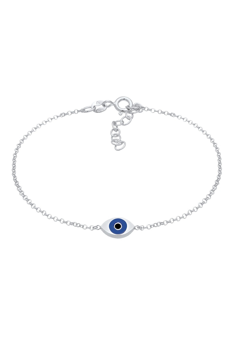 Elli Evil Eye Symbol Emaille Erbskette 925er Silber silberfarben Damen