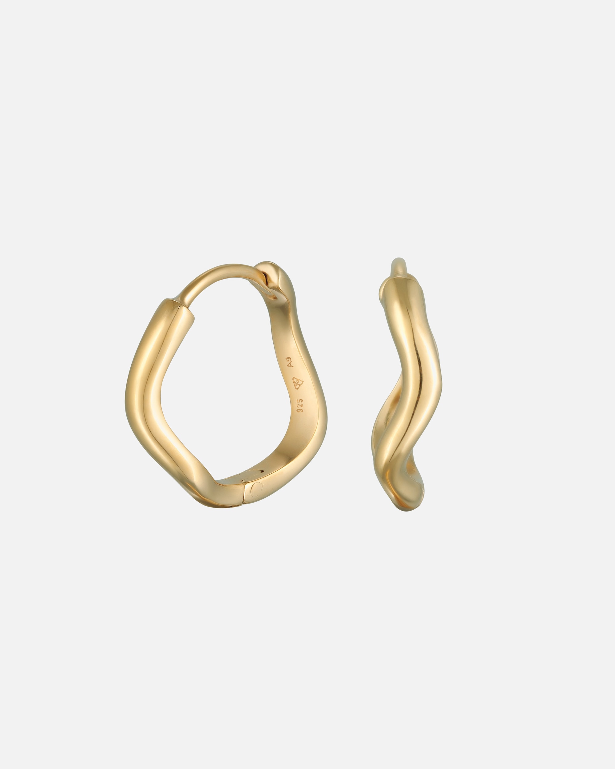 Ohrringe für Weiblich Elli Creolen Wellen Wave Design 925 Silber vergoldet goldfarben