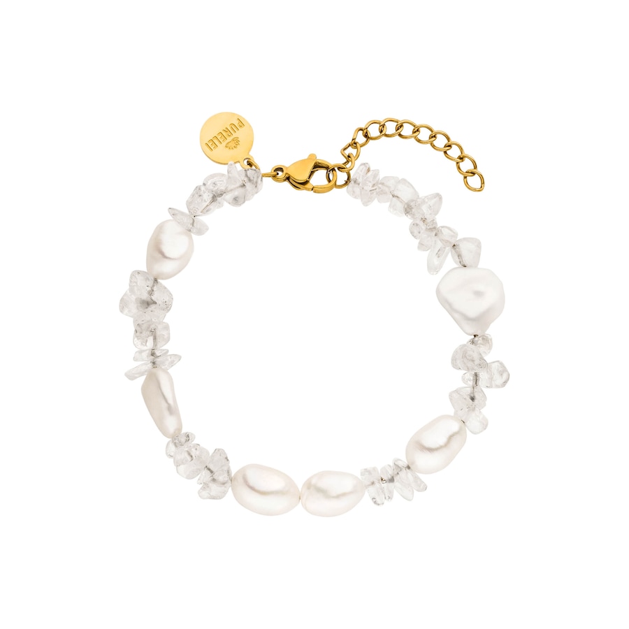 Purelei Crystal Wave Armband 100% Edelstahl Gold Hellbraun Damen