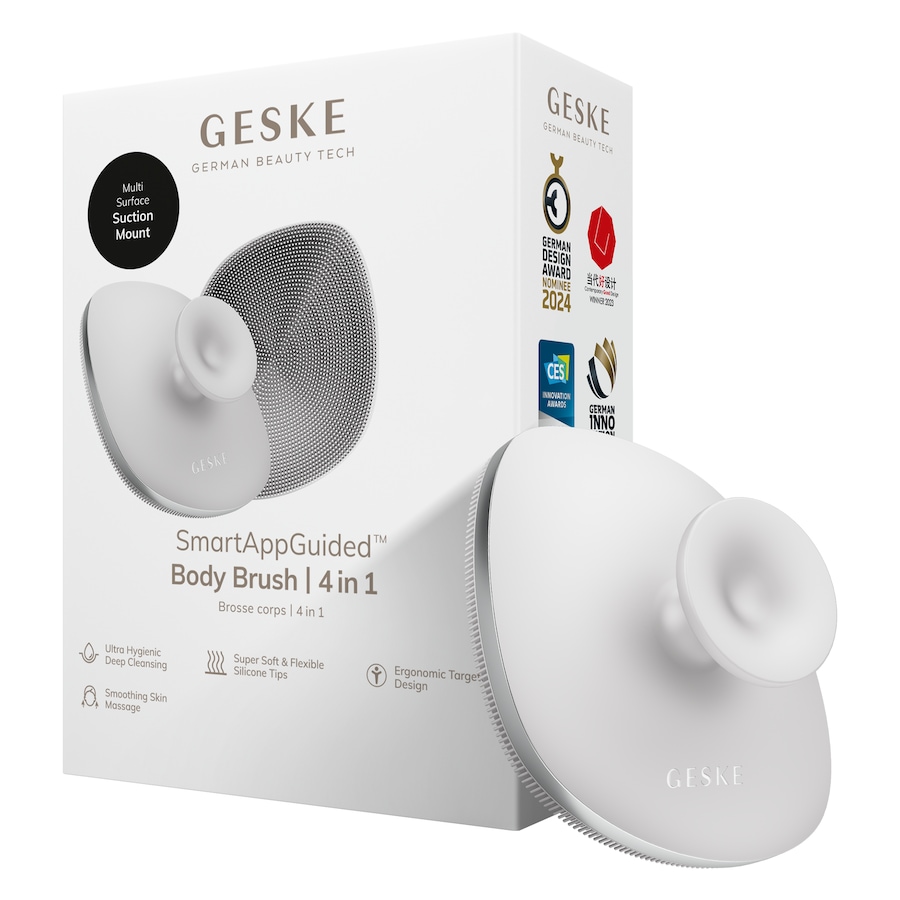 GESKE Body Brush | 4 in 1 Design mit Metallring Reinigungsbürste White