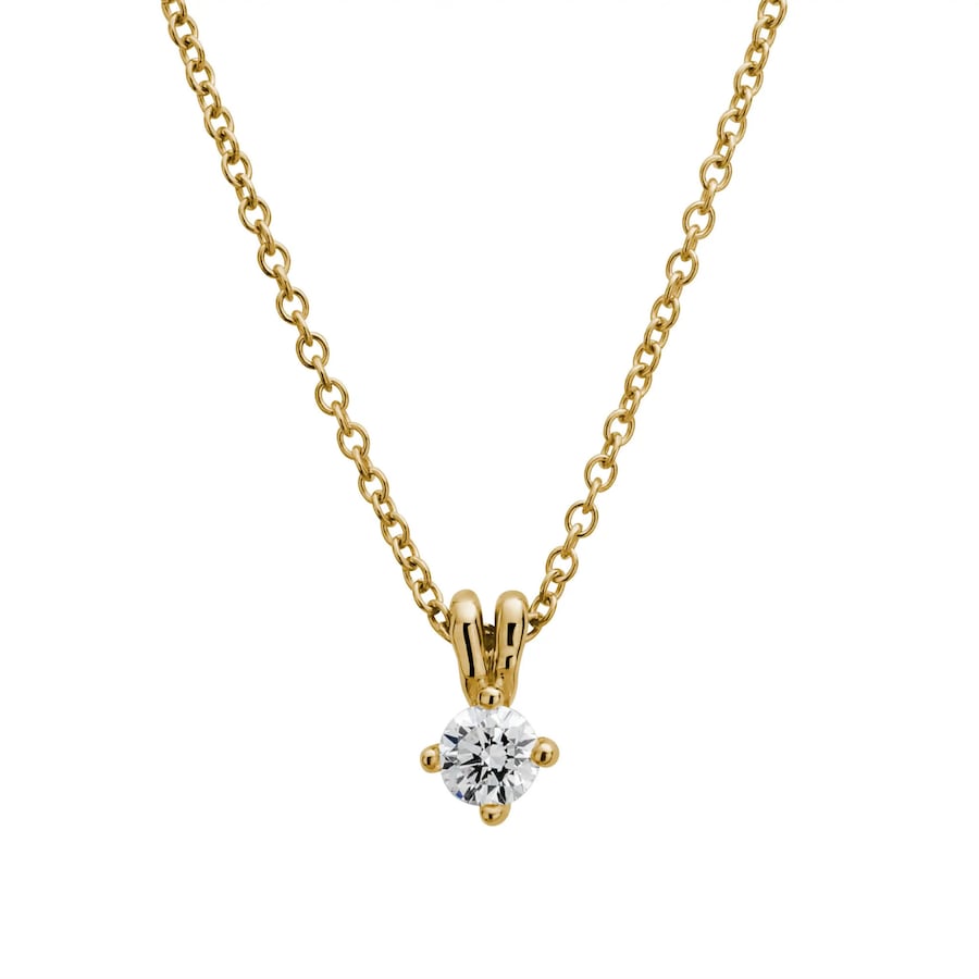Lyomi Anhänger mit Kette 585/- Gold Diamant Lab Grown weiß 0,50ct. gelb vergoldet Damen