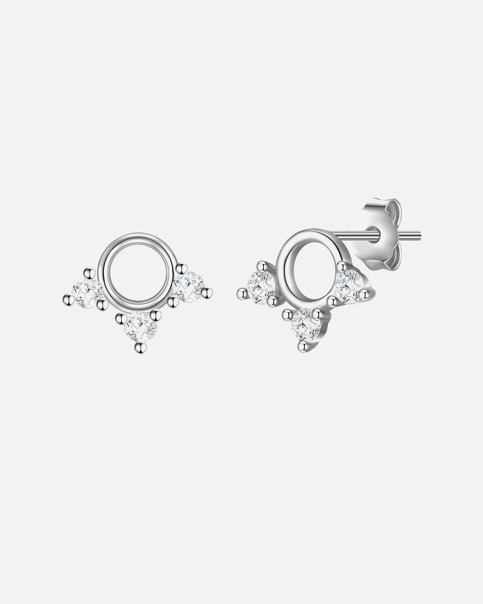 Ohrringe für Weiblich Glanzstücke München Ohrstecker Sterling Silber Zirkonia in Silber 7,5 mm