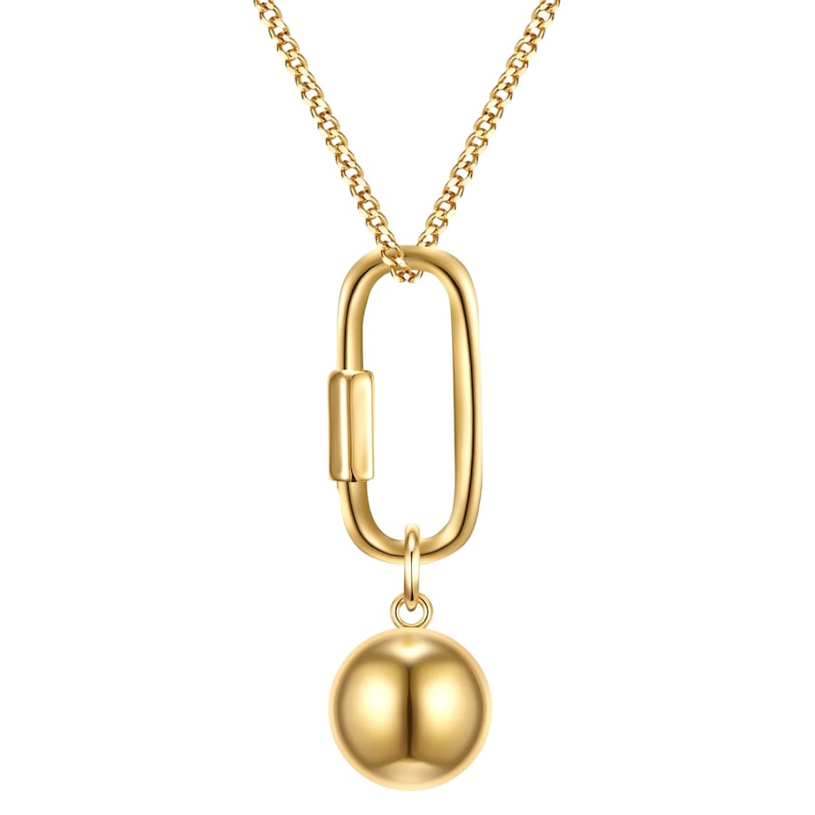 Lulu & Jane Halskette Kugel aus Metall in Gelbgold 80,0 cm Damen