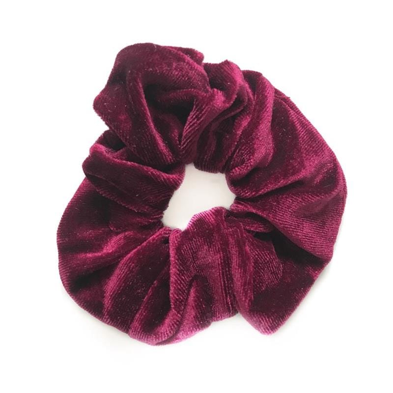 SOHO Velour Scrunchie Burgundy Schwarz