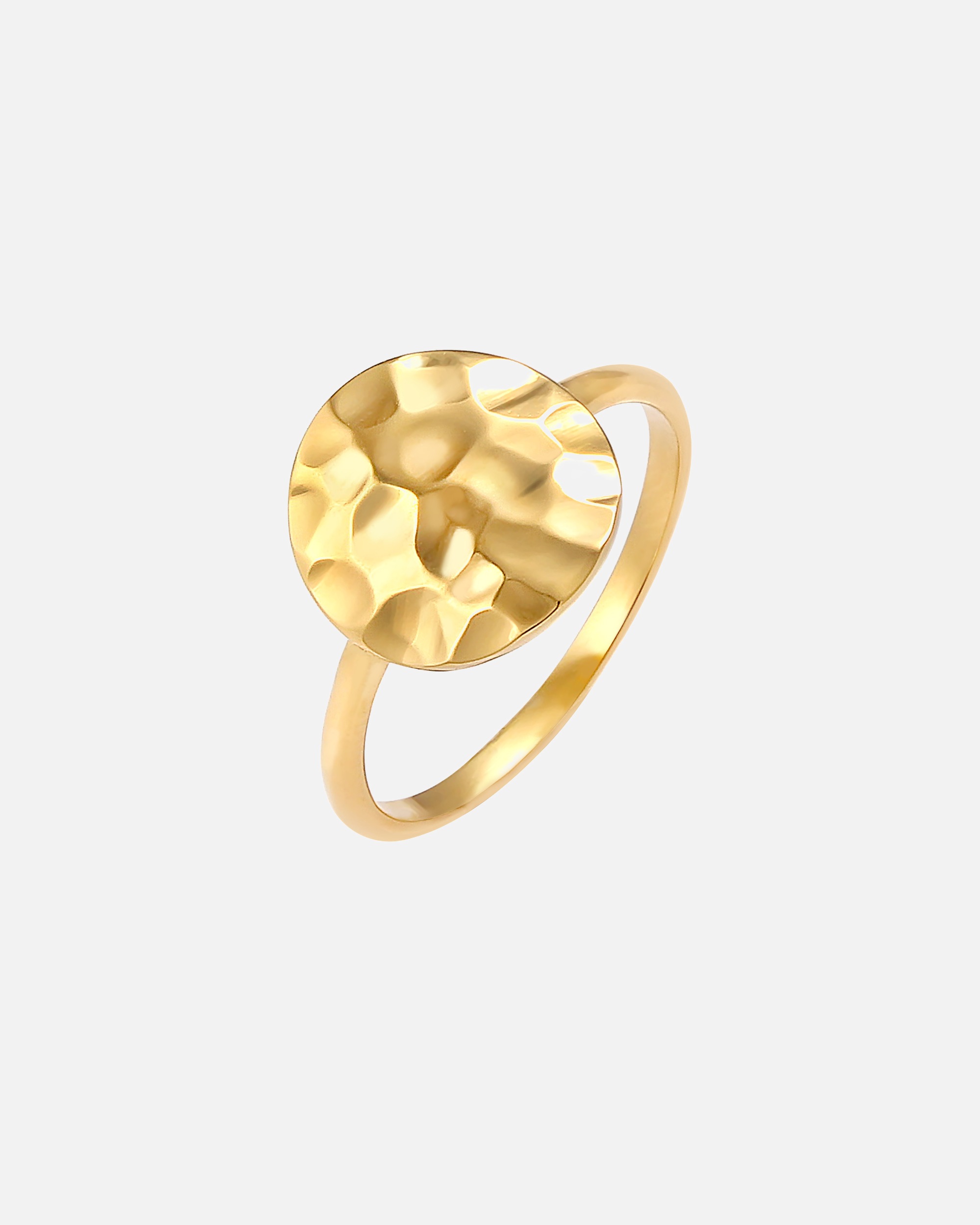 Ring für Weiblich Elli Dot Plättchen Gehämmert 925 Silber 56