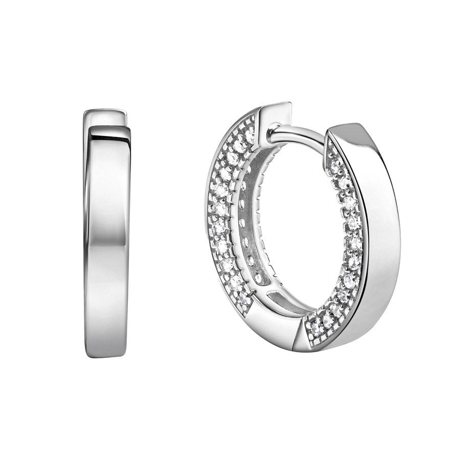 Celesta Ohrringe 925/- Sterling Silber Zirkonia weiß Silbergrau Weiss Damen