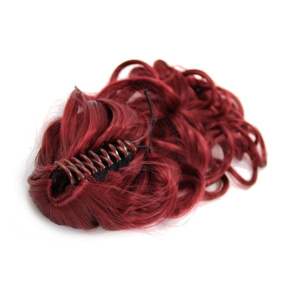 Fashiongirl Pferdeschwanz Haar Extensions m/ Spange #33 Rot - Gelockt Braun