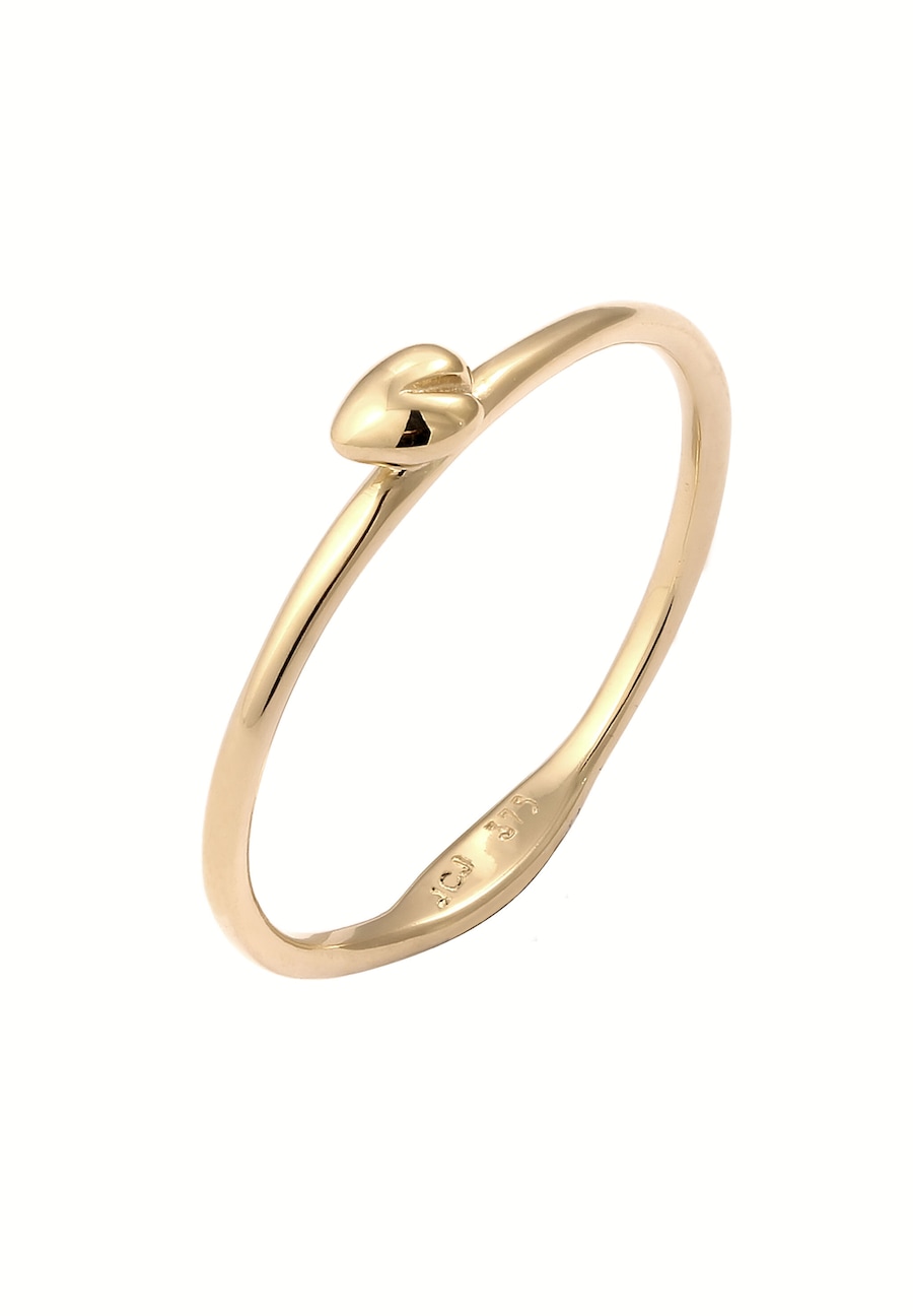 Elli PREMIUM Herz 375 Gelbgold 56 Damen