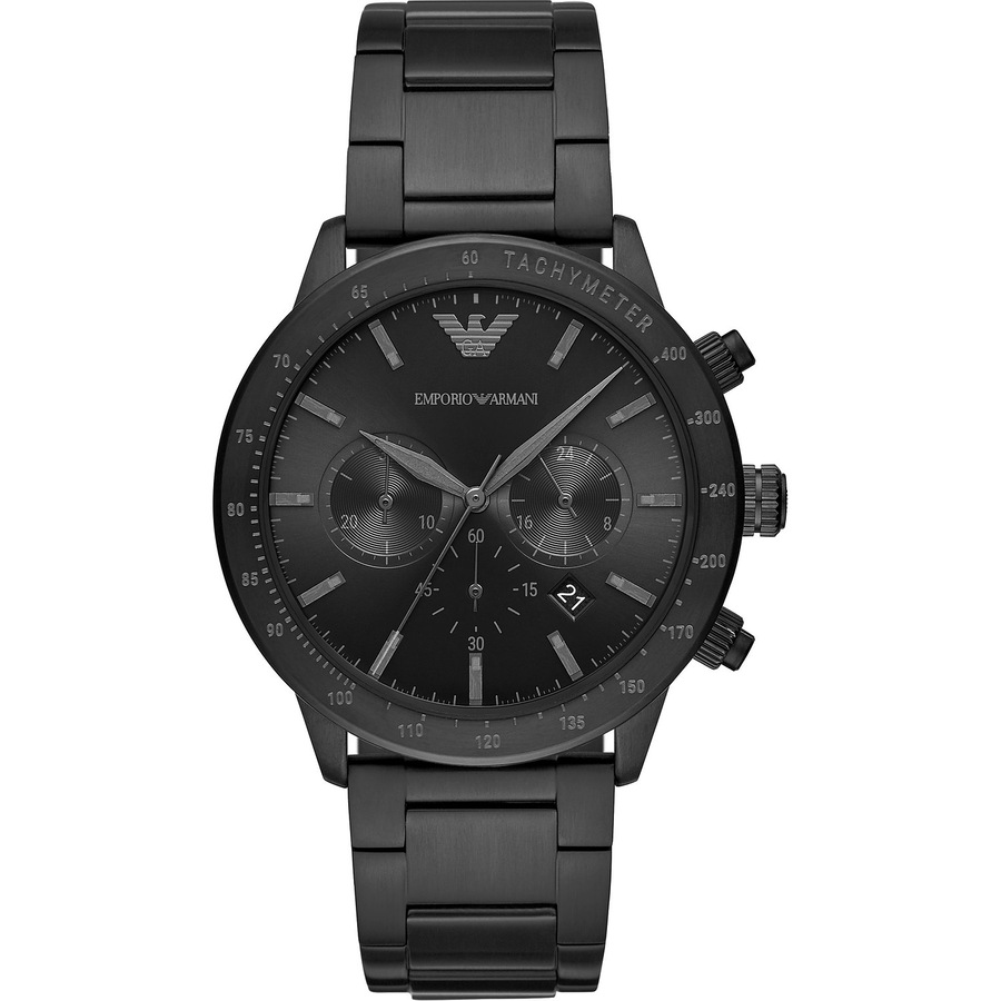 Emporio Armani Chronograph Edelstahl schwarz Herren