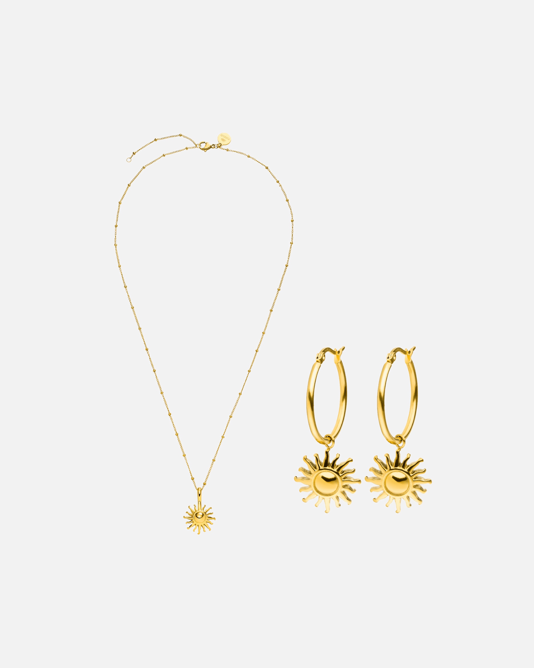 Schmuckset für Unisex Purelei Inner Sun Halsketten-Set 100% Edelstahl Gold