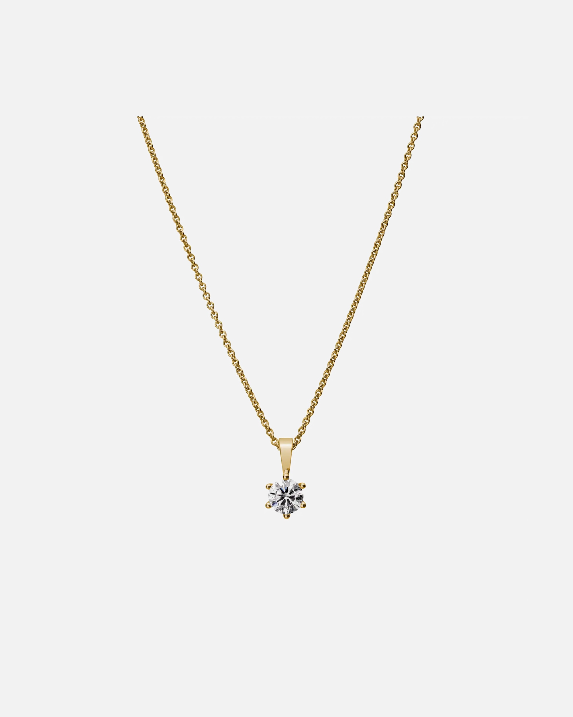 Halskette für Weiblich Lyomi Default Brand Line Anhänger mit Kette 585/- Gold Diamant Lab Grown weiß 0,50ct. gelb vergoldet