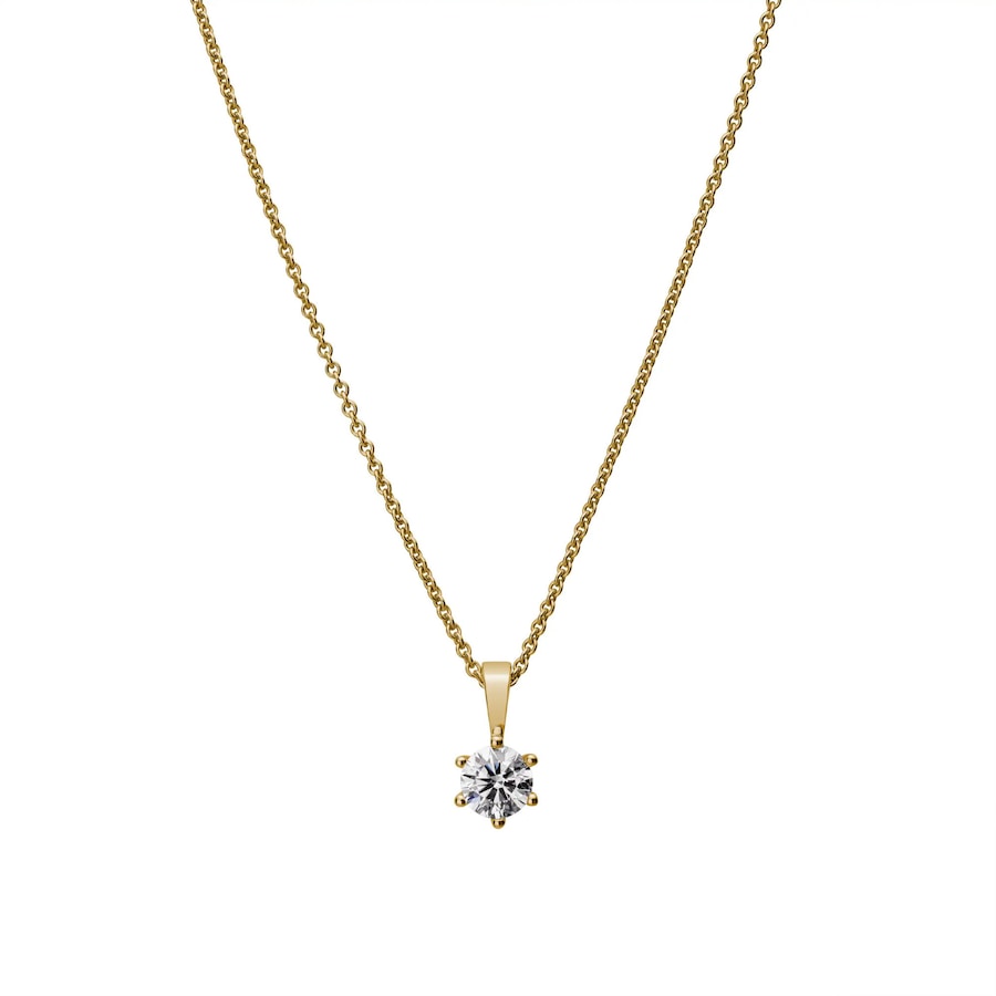 Lyomi Anhänger mit Kette 585/- Gold Diamant Lab Grown weiß 0,50ct. gelb vergoldet Damen
