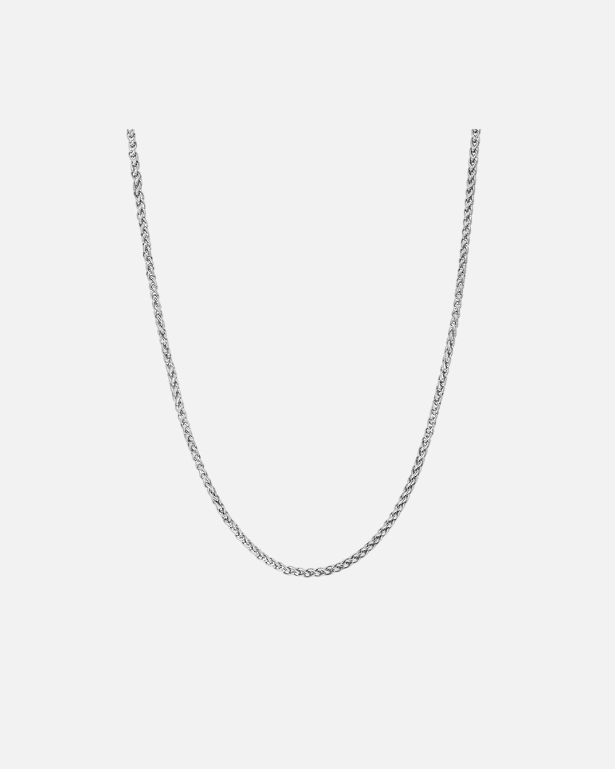 Halskette für Männlich Hey Happiness Default Brand Line Weizenkorn-Kette aus Edelstahl Silber